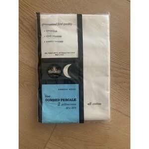 Vintage Harmony‎ House White Cotton Percale Pillowcases Set of 2 New Sealed USA